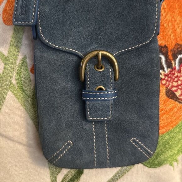 VINTAGE COACH SOHO MINI POUCH BUCKLE BAG SUEDE LEATHER W/HANGTAG STYLE #4332 GVC - Picture 5 of 17